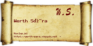 Werth Sára névjegykártya
